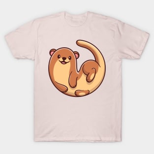 Cute Otter Cartoon Illustration T-Shirt